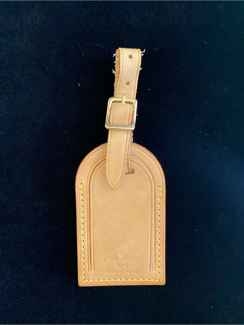 Louis Vuitton Tan Leather Luggage Tag